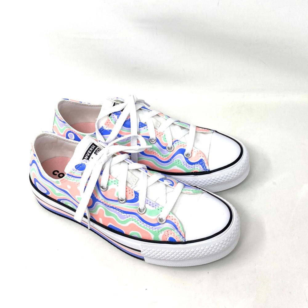Converse CTAS Lift Platform Low Top Multi Women Kids Canvas Size Sneaker A01018F - Picture 8 of 9